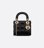 Mini Lady Bag Black Cannage Lambskin