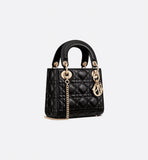 Mini Lady Bag Black Cannage Lambskin