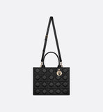 Medium Dior Book Tote Black Macrocannage Calfskin