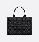Medium Dior Book Tote Black Macrocannage Calfskin