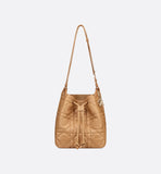Medium D-Motion Bag Light Gold-Tone Macrocannage Lambskin