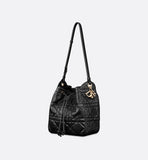 Medium D-Motion Bag Black Macrocannage Lambskin