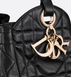 Medium D-Motion Bag Black Macrocannage Lambskin