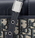 30 Montaigne East-West Bag with Chain Blue Dior Oblique Jacquard and Smooth Calfskin