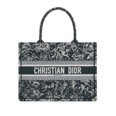 Medium Book Tote Blue Multicolor Zodiac Embroidery