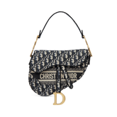 Saddle Bag Blue Oblique Embroidery