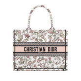 Medium Book Tote Pink Multicolor Millefiori Embroidery