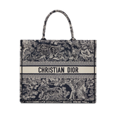 Dioriviera Medium Book Tote Celestial Blue and White Toile