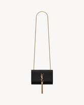 KATE SMALL TASSEL IN CROCODILE-EMBOSSED LEATHER BLACK