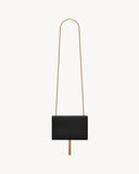 KATE SMALL TASSEL IN CROCODILE-EMBOSSED LEATHER BLACK