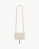 KATE SMALL TASSEL IN CROCODILE-EMBOSSED LEATHER BLANC VINTAGE