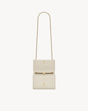 KATE SMALL TASSEL IN CROCODILE-EMBOSSED LEATHER BLANC VINTAGE