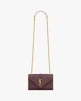 ENVELOPE SMALL IN GRAIN DE POUDRE LEATHER ROUGE CABERNET