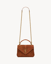 COLLEGE MEDIUM IN QUILTED SUEDE CINNAMON