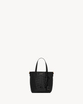 Mini toy shopping Saint Laurent IN CROCODILE-EMBOSSED LEATHER NOIR