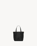 Mini toy shopping Saint Laurent IN CROCODILE-EMBOSSED LEATHER NOIR