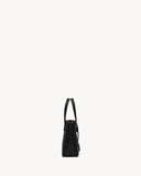 Mini toy shopping Saint Laurent IN CROCODILE-EMBOSSED LEATHER NOIR