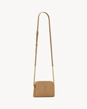 GABY ZIPPED POUCH IN QUILTED LAMBSKIN DARK CORK