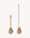 CALYPSO SMALL IN PLUNGED LAMBSKIN DARK TOFFEE