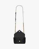 COLLEGE MINI CHAIN BAG IN SHINY CRACKLED LEATHER BLACK