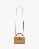 GABY VANITY BAG IN OSIER NATURAL AND BRICK