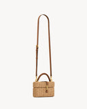 GABY VANITY BAG IN OSIER NATURAL AND BRICK