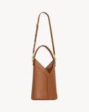 Y TOP-HANDLE BUCKET IN LEATHER BRICK