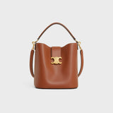 MEDIUM BUCKET LOUISE IN SMOOTH CALFSKIN TAN