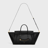 MEDIUM SMILING NEW LUGGAGE IN SUPPLE SHINY LAMBSKIN BLACK