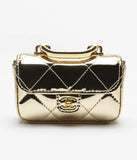 Fall-Winter 2025/26 Small Clutch with Chain Light Gold