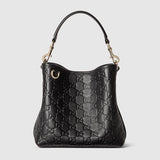GG Emblem small bucket bag Black GG leather