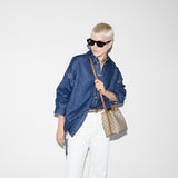 GG Emblem small bucket bag and brown GG fabric