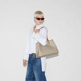 GG Emblem large tote bag  and brown GG fabric