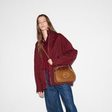 Blondie medium top handle bag brown leather