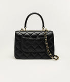 Mini Flap Bag with Top Handle Black