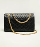Aged Calfskin & Gold-Tone Metal  Black