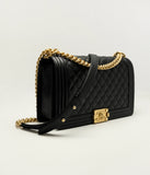 Large BOY CHANEL Handbag Black
