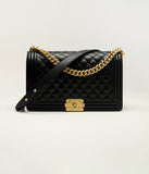 Large BOY CHANEL Handbag Black