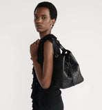 Medium D-Motion Bag Black Macrocannage Lambskin