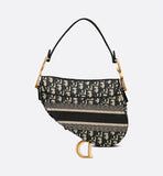 Saddle Bag Blue Oblique Embroidery