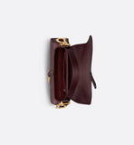 Saddle Bag with Strap Plum Grained Calfskin