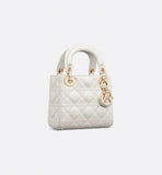 Mini Lady Bag Latte Cannage Lambskin