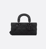 Small Lady D-Joy Bag Black Ultramatte Cannage Calfskin