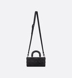 Small Lady D-Joy Bag Black Ultramatte Cannage Calfskin
