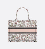 Medium Book Tote Pink Multicolor Millefiori Embroidery