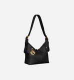 Small Voyage Bag Black Flat Macrocannage Grained Calfskin