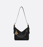 Small Voyage Bag Black Flat Macrocannage Grained Calfskin