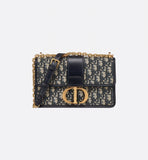 30 Montaigne Chain Bag Blue Dior Oblique Jacquard