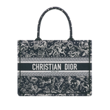 Medium Book Tote Blue Multicolor Zodiac Embroidery