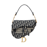 Saddle Bag Blue Oblique Embroidery